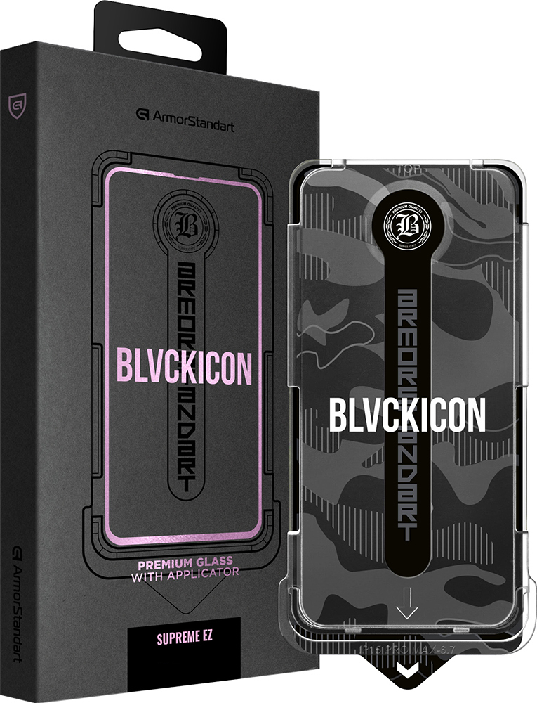 Защитное стекло с аппликатором ArmorStandart Black Icon Supreme EZ для Apple iPhone 16 / 15 (ARM80848)