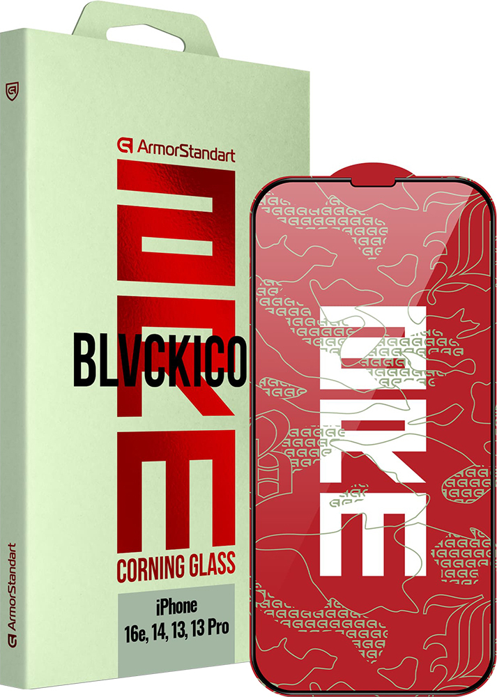 Защитное стекло ArmorStandart Corning Black Icon для Apple iPhone 16e / 14 / 13 / 13 Pro (ARM79553) фото 1