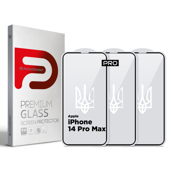 

Набор защитных стекол ArmorStandart Pro 3D LE для Apple iPhone 14 Pro Max Black 3 шт (ARM77602)