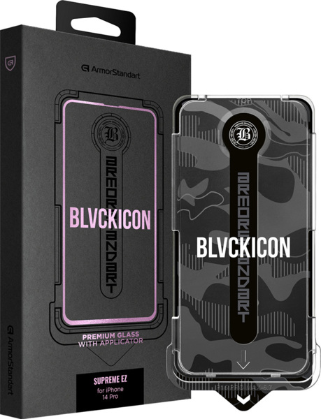 

Защитное стекло с аппликатором ArmorStandart Black Icon Supreme EZ для Apple iPhone 14 Pro (ARM79259)