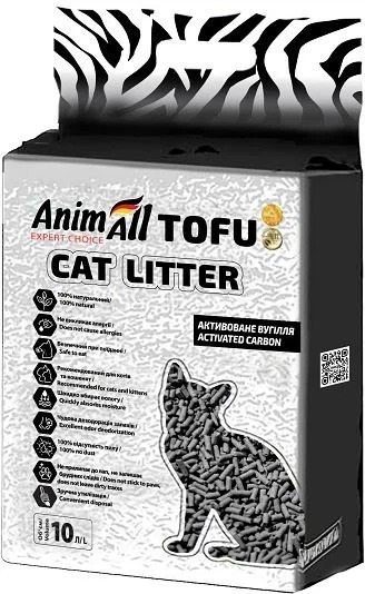 Наполнитель соевый AnimAll Tofu с активированным углем 4,66 кг/10 литров фото 1
