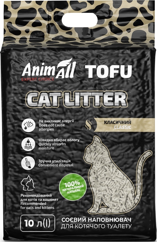 Наполнитель соевый AnimAll Tofu Classic 4,66 кг/10 литров фото 1