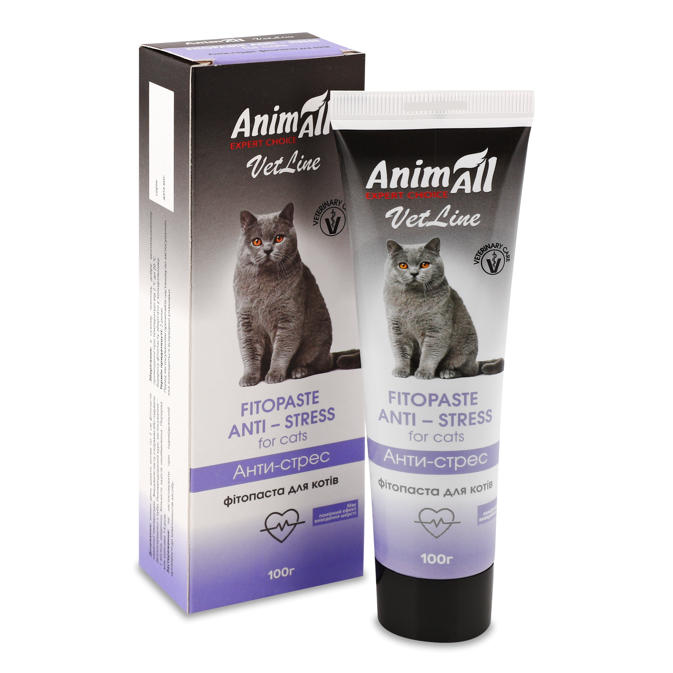 Фітопаста для котів AnimAll VetLine Fitopaste Anti-stress Анти-стрес 100 гфото1