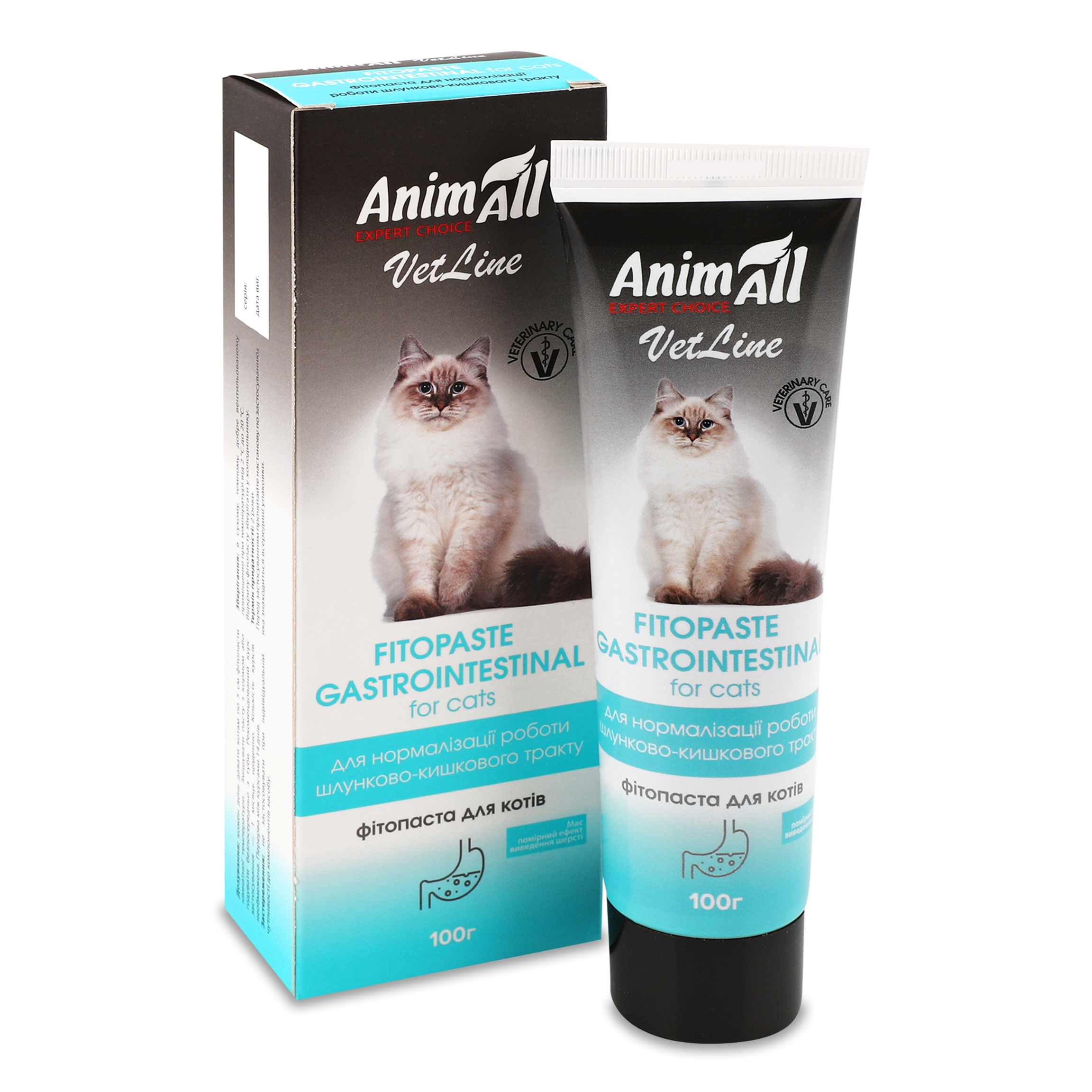 Фитопаста для кошек AnimAll VetLine Gastro-intestinal для нормализации работы ЖКТ 100 г фото 1