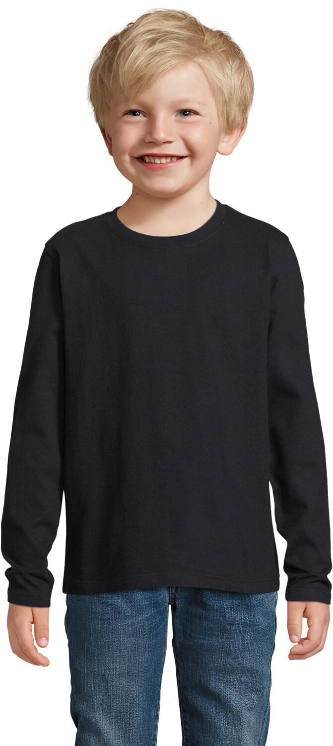 Лонгслив хлопковый детский Sol’s Imperial Lsl Kids 0294730906A 6-7р черный