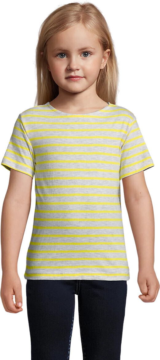 Футболка бавовняна дитяча Miles Kids 8-9р світло-сіра/лимоннафото1