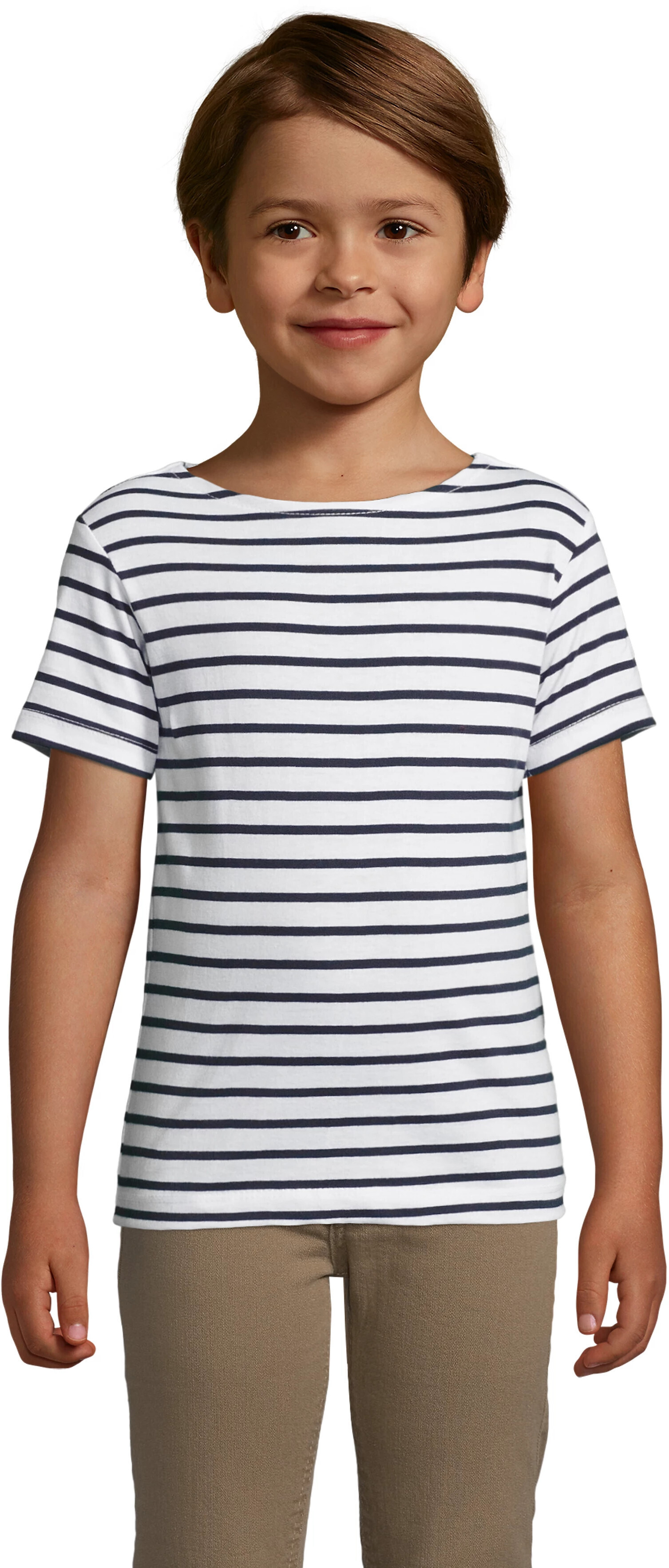 Футболка бавовняна дитяча Miles Kids 10-11р біла/темно-синяфото1