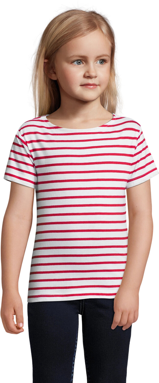 

Футболка хлопковая детская Sol’s Miles Kids 0140098708A 8-9р белая/красная