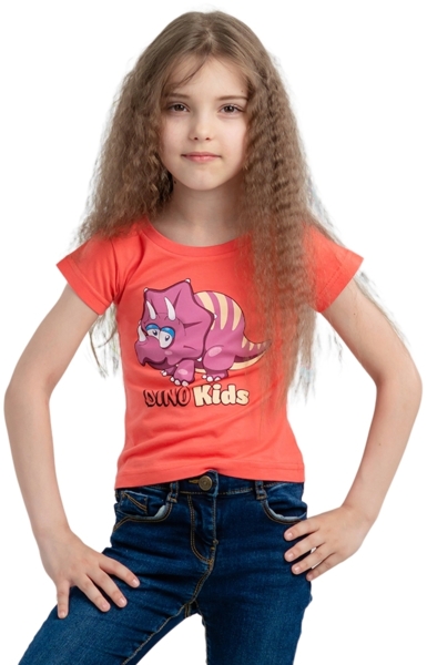 Футболка бавовняна дитяча Cherry 2-3р кораловафото