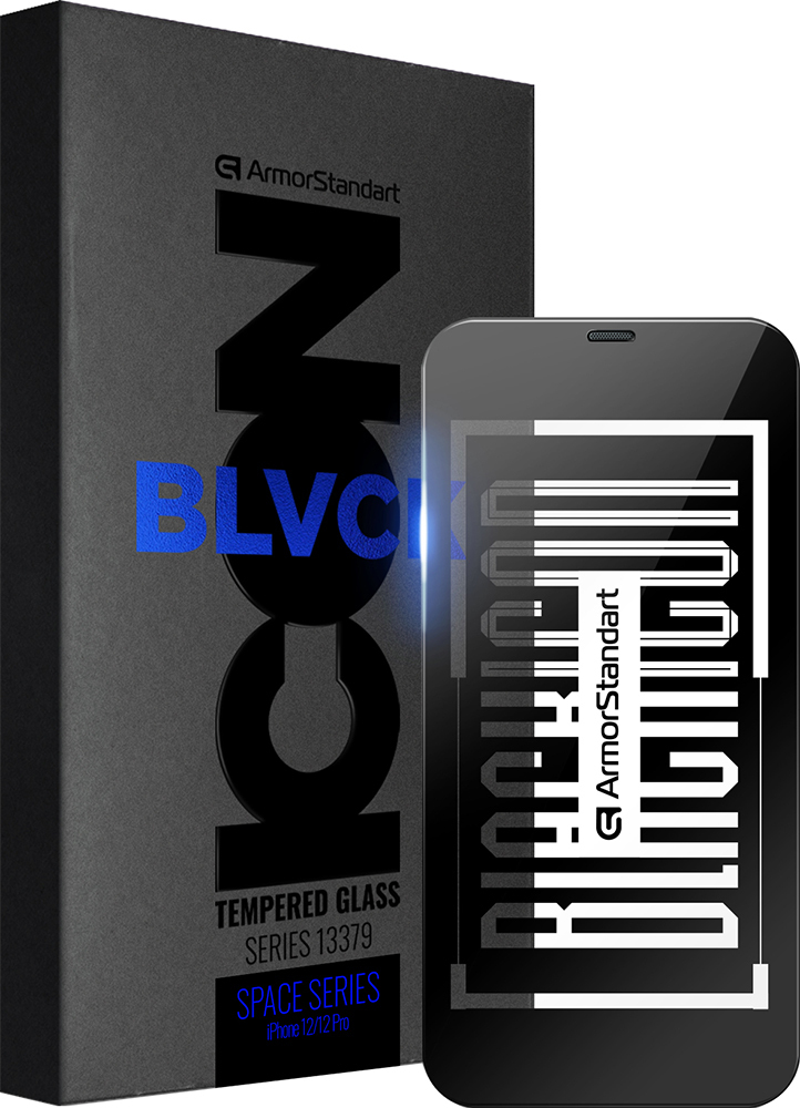 Защитное стекло ArmorStandart Space Black Icon для Apple iPhone 12/12 Pro (ARM59216) фото 1