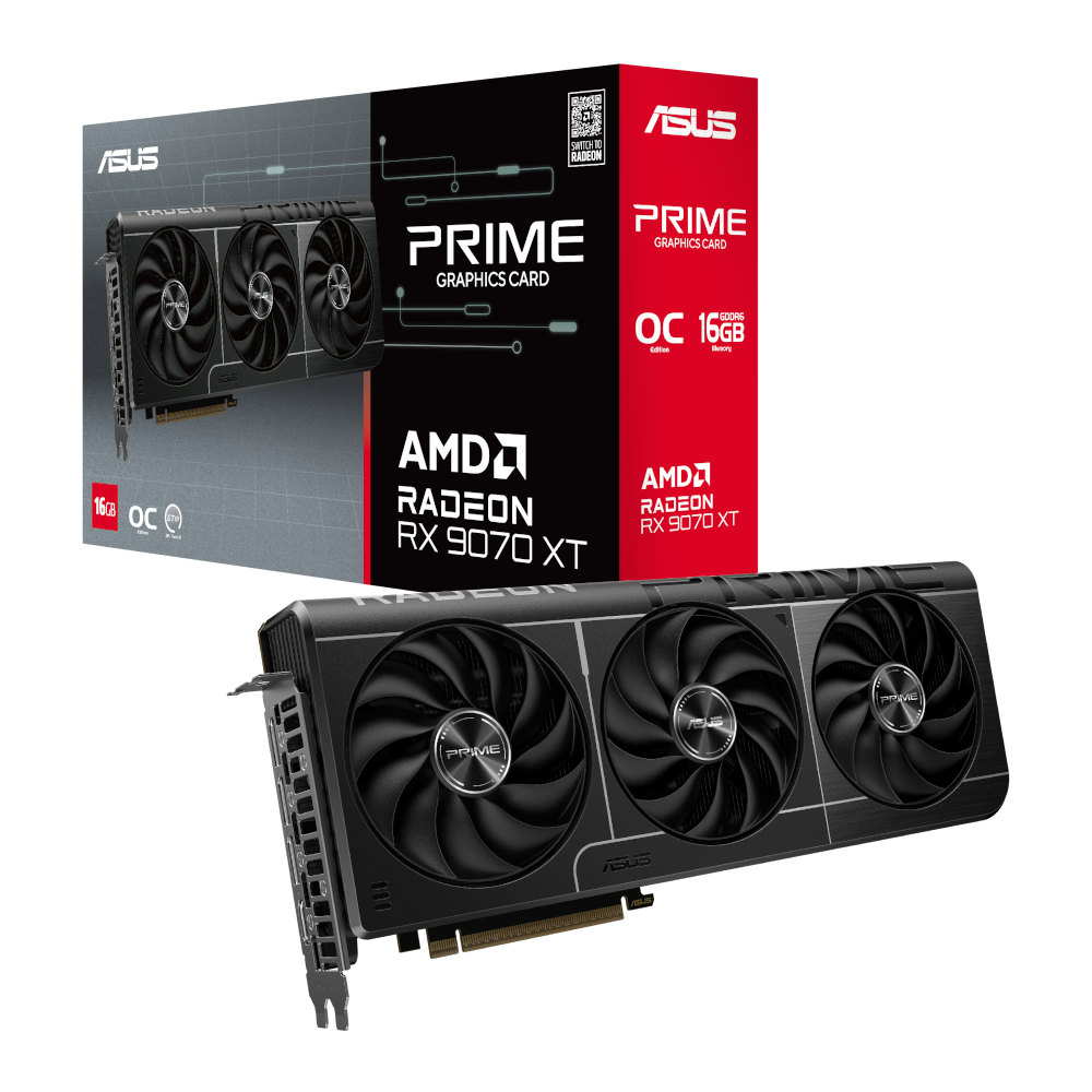 Видеокарта ASUS Radeon RX 9070 XT 16Gb PRIME OC (PRIME-RX9070XT-O16G) фото1