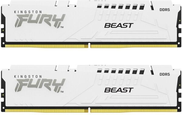 Память для ПК Kingston Fury (ex.HyperX) DDR5 64GB (2x32GB) 5600 MHz Beast White EXPO (KF556C36BWEK2-64)