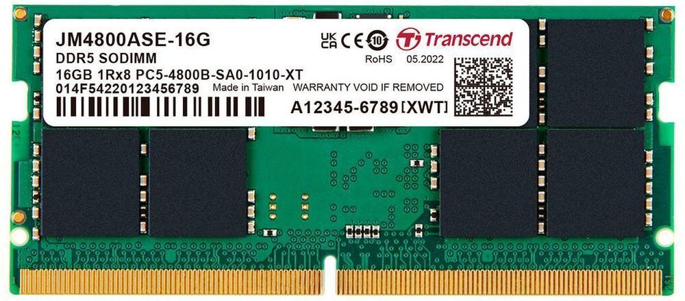 Память для ноутбука Transcend DDR5 16GB 4800 MHz JetRam (JM4800ASE-16G) фото 1
