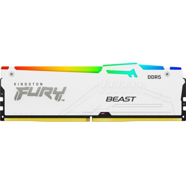 Память для ПК Kingston Fury (ex.HyperX) DDR5 16GB 6400 MHz Beast White RGB EXPO (KF564C32BWEA-16)
