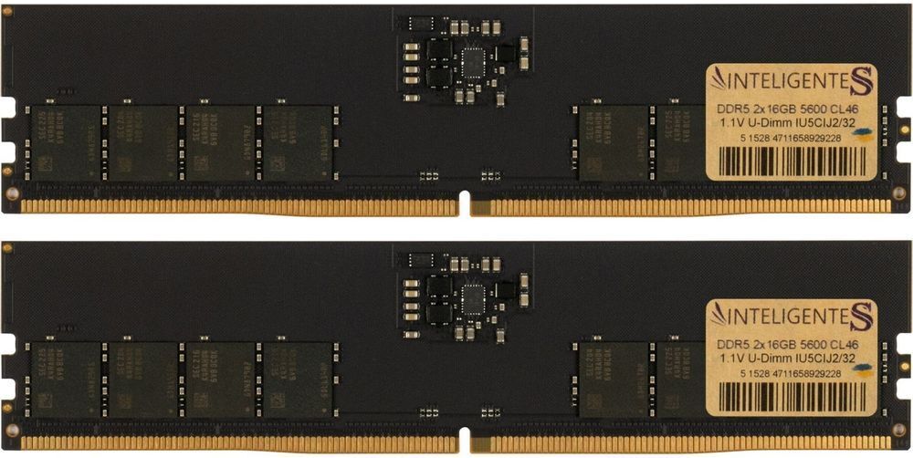 Пам'ять для ПК INTELIGENTES DDR5 32GB (2x16GB) 5600 MHz (IU5CIJ2/32)фото1