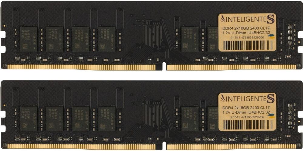 Память для ПК INTELIGENTES DDR4 32GB (2x16GB) 2400 MHz (IU4BHC2/32