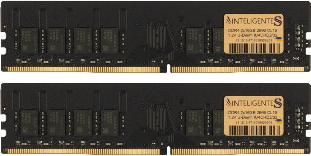 Память для ПК INTELIGENTES DDR4 32GB (2x16GB) 2666 MHz (IU4CHD2/32) фото 1
