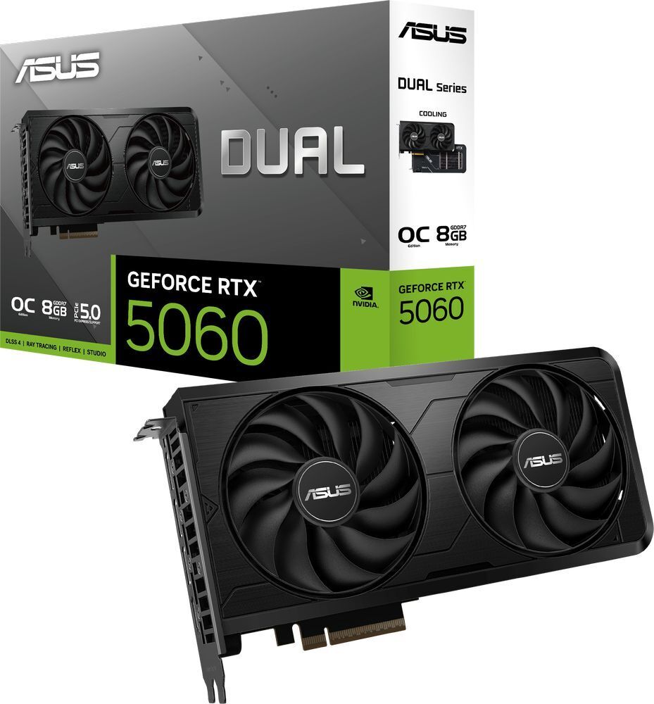 Видеокарта ASUS GeForce RTX 5060 8GB GDDR7 OC EVO DUAL-RTX5060-O8G-EVO (90YV0NS0-M0NB00) фото 1