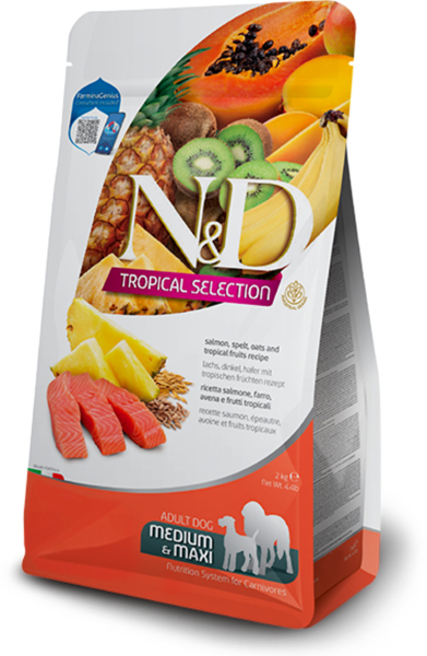 

Сухой корм для собак Farmina N&D Tropical Selection Salmon Adult Medium & Maxi с лососем и тропическими фруктами 2 кг