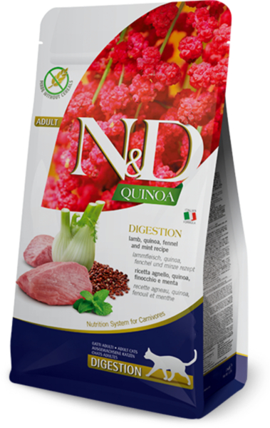 

Сухой диетический корм для кошек Farmina N&D Digestion Quinoa Lamb Adult при нарушениях пищеварения Ягненок и киноа 5 кг