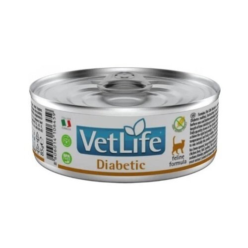 Вологий корм для котів Farmina VetLife Diabetic дієтичний для контролю рівня глюкози в крові при цукровому діабеті 85 гфото1