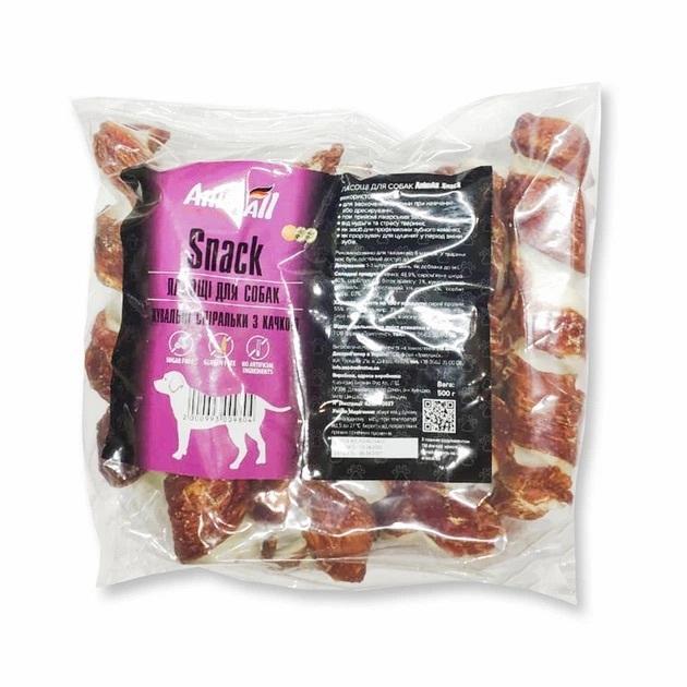 Лакомство для собак AnimAll Snack 09804 жевательные спиральки с уткой 500 г фото 1