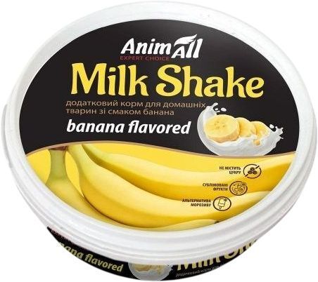

Лакомство для кошек и собак AnimAll MilkShake дополнительный корм со вкусом банана 30 г