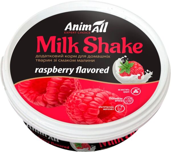 Lasoshchi для Kotiv Ta Sobak Animall Milkshake Dodatkovyy Korm Zi Smakom Malyny 30 G
