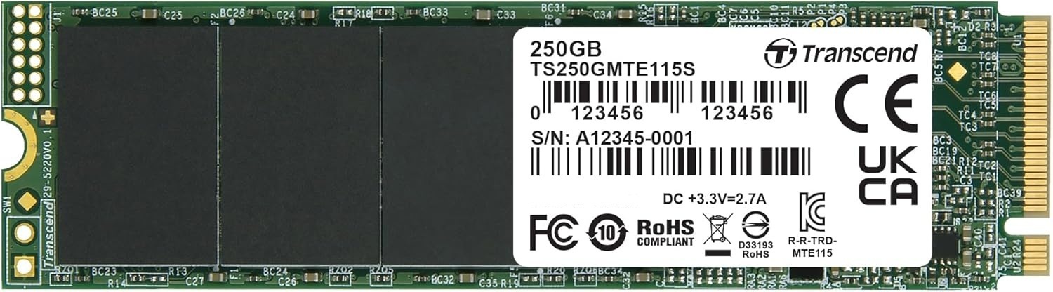 SSD накопитель TRANSCEND M.2 2280 250GB (TS250GMTE115S) фото1