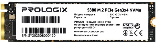 SSD накопитель ProLogix M.2 2280 256GB (PRO256GS380) фото1
