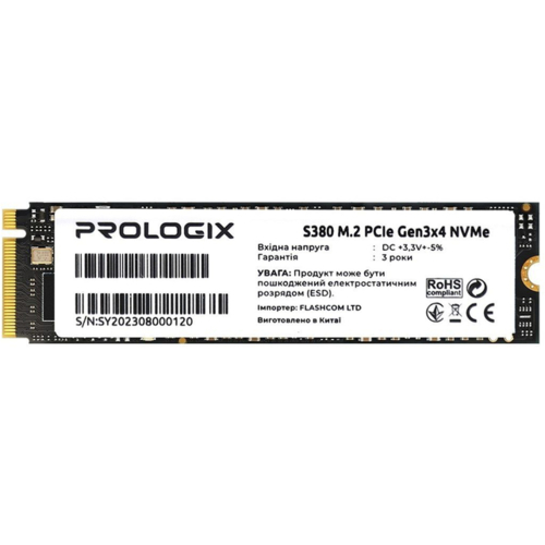 SSD накопитель ProLogix M.2 2280 256GB (PRO256GS380)