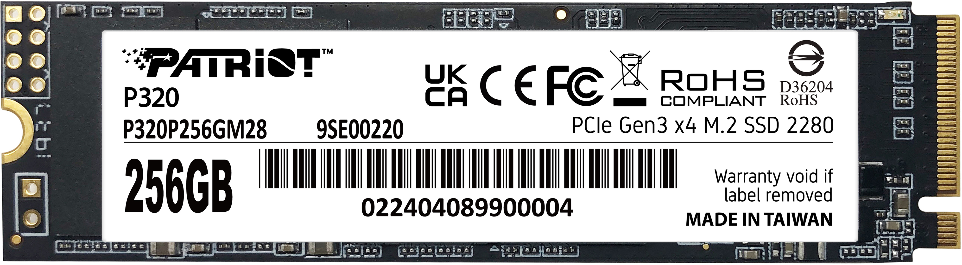 SSD накопичувач Patriot M.2 2280 256GB (P320P256GM28)фото1