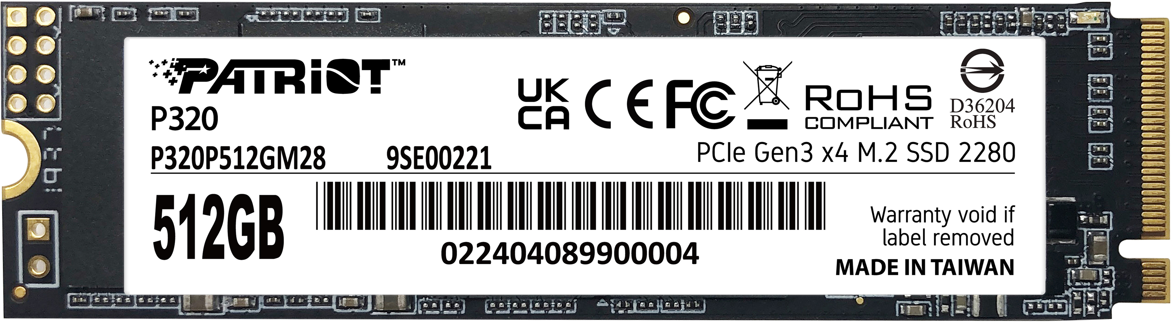 SSD накопитель Patriot M.2 2280 512GB (P320P512GM28) фото 1