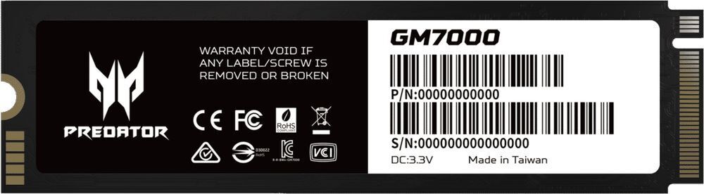 SSD накопитель Acer M.2 2280 2TB GM7000 Predator (BL.9BWWR.106) фото 1