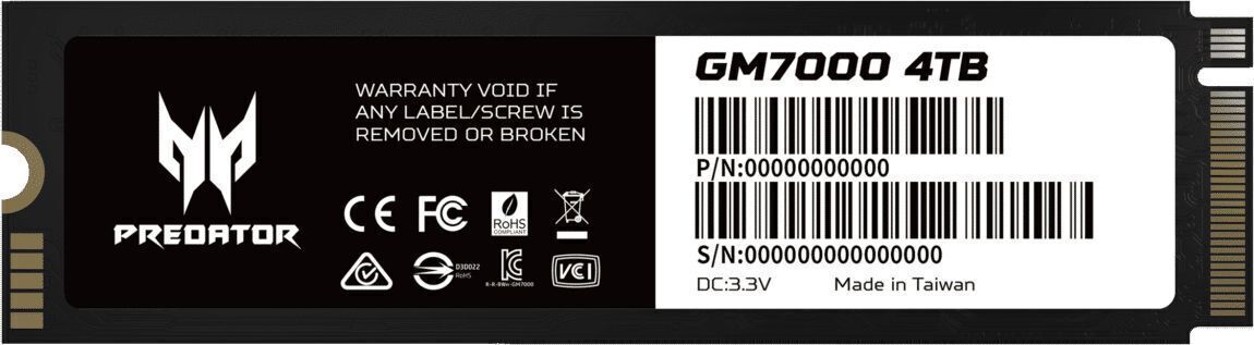 SSD накопичувач Acer M.2 2280 4TB GM7000 Predator (BL.9BWWR.107)фото1
