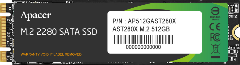 SSD накопитель APACER M.2 2280 512GB (AP512GAST280X-1) фото 1