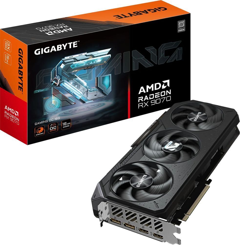 Видеокарта GIGABYTE Radeon RX 9070 16GB GDDR6 GAMING (GV-R9070GAMING-16GD) фото 1