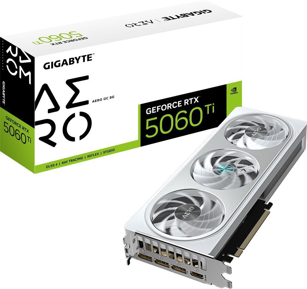 Видеокарта GIGABYTE GeForce RTX 5060 Ti 8GB GDDR7 AERO OC (GV-N506TAERO_OC-8GD) фото 1