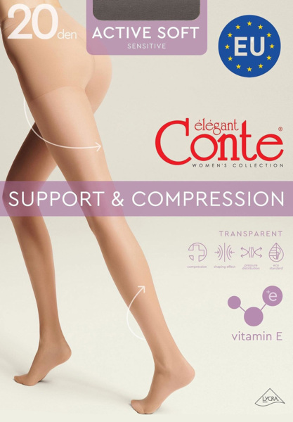 Колготы женские Conte Elegant Ce Active Soft 20 Den 2р серые фото 