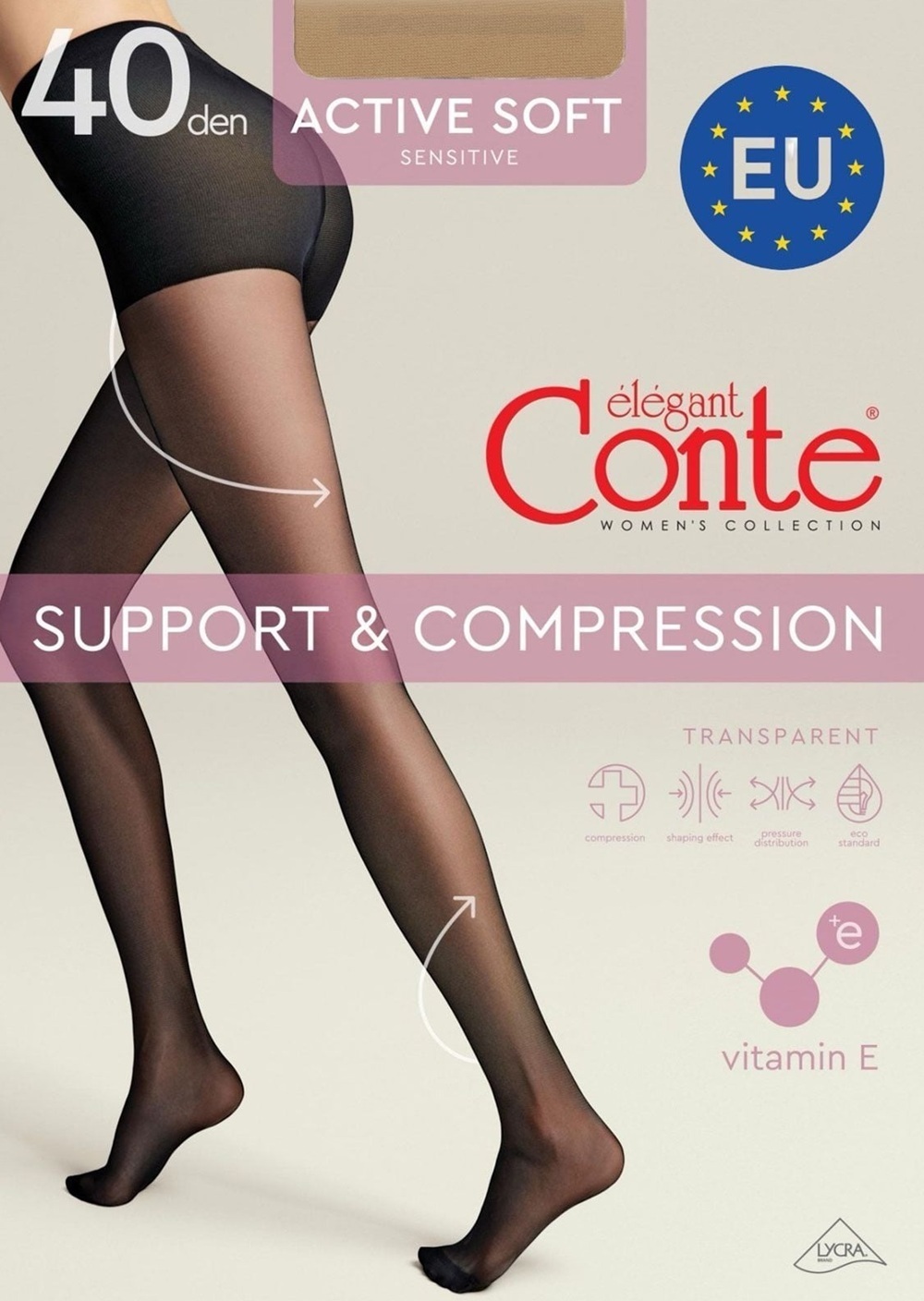 Колготы женские Conte Elegant Ce Active Soft 40 Den 5р натуральные фото 1