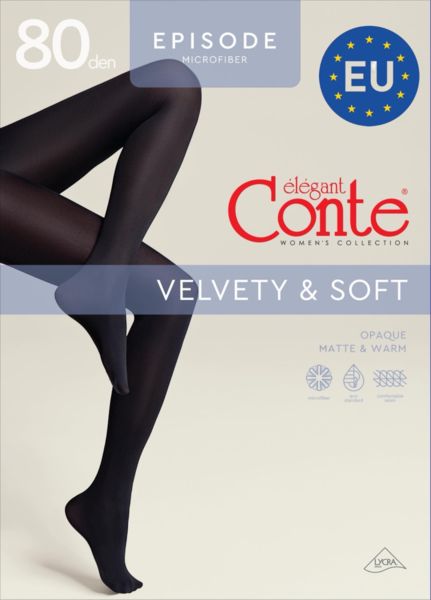 Колготы женские Conte Elegant Ce Episode 80 Den 4р черные фото 