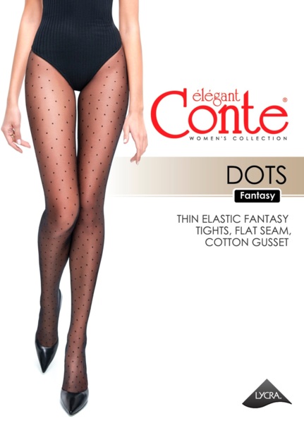Колготы женские Conte Elegant Ce Fantasy Dots 20 Den 4р черные фото 