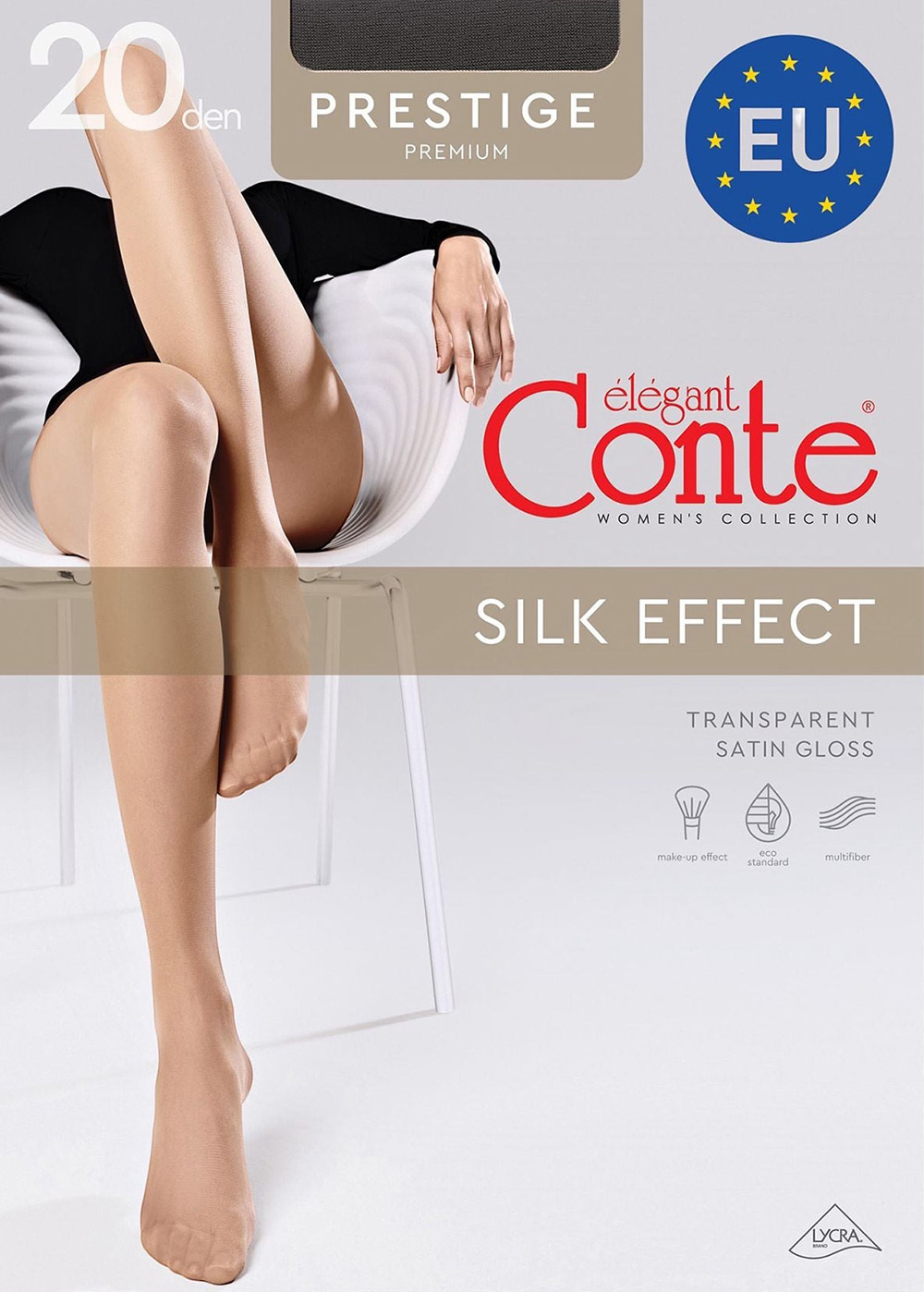 Колготы женские Conte Elegant Ce Prestige 20 Den 2р черные фото 1