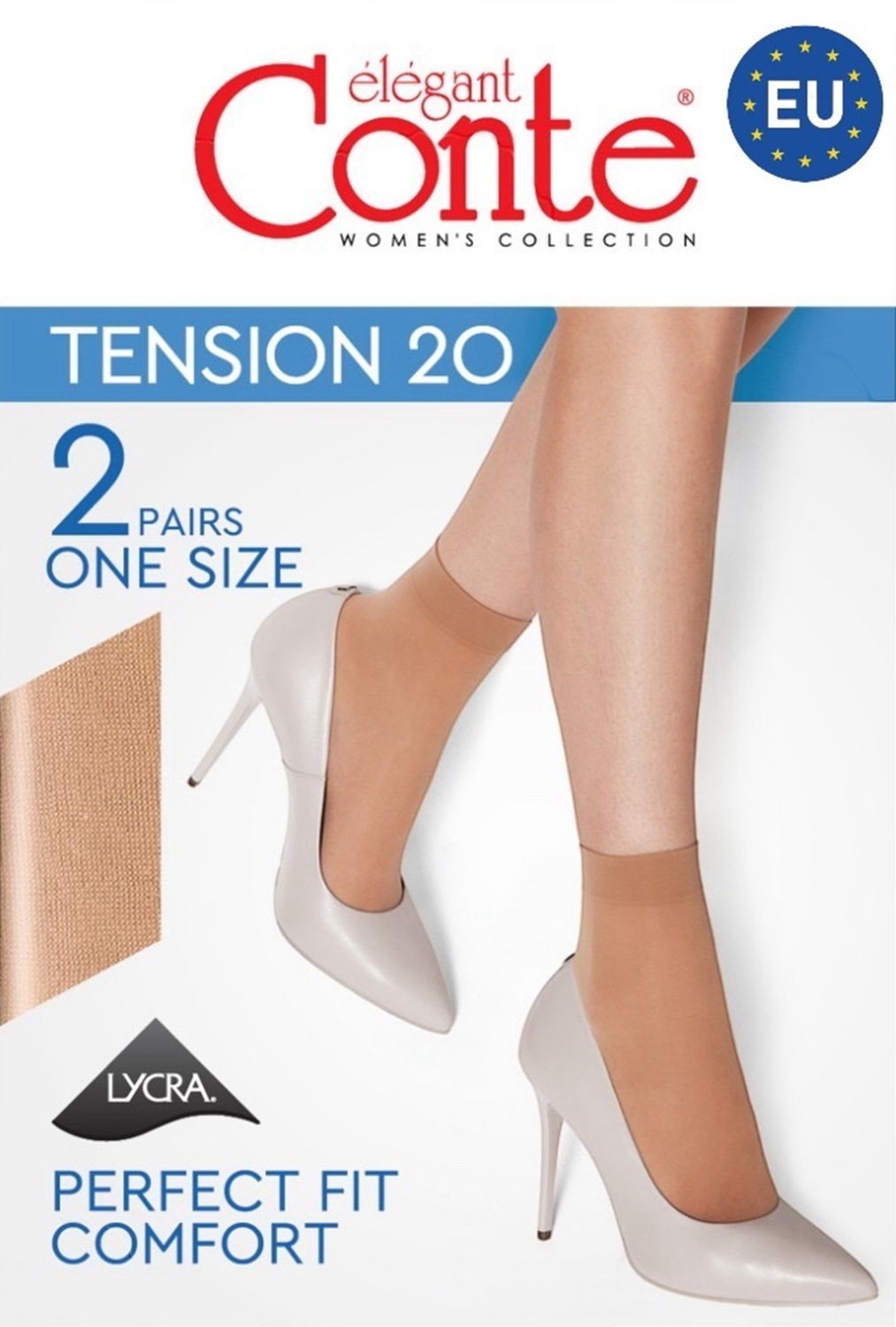 Шкарпетки жіночі Conte Elegant Tension 20 2 Пари 23-25 р натуральні