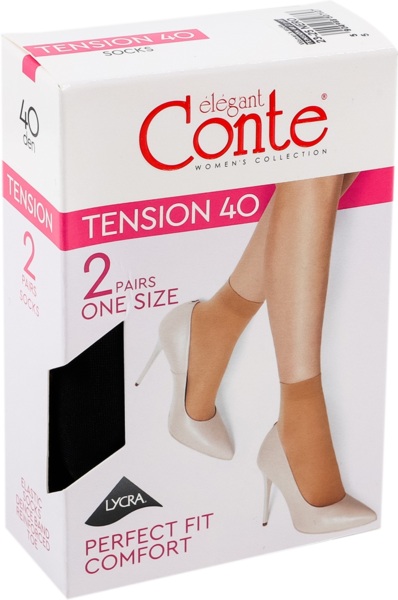 Носки женские Conte Elegant Tension 40 2 Пари 23-25 р черные фото 