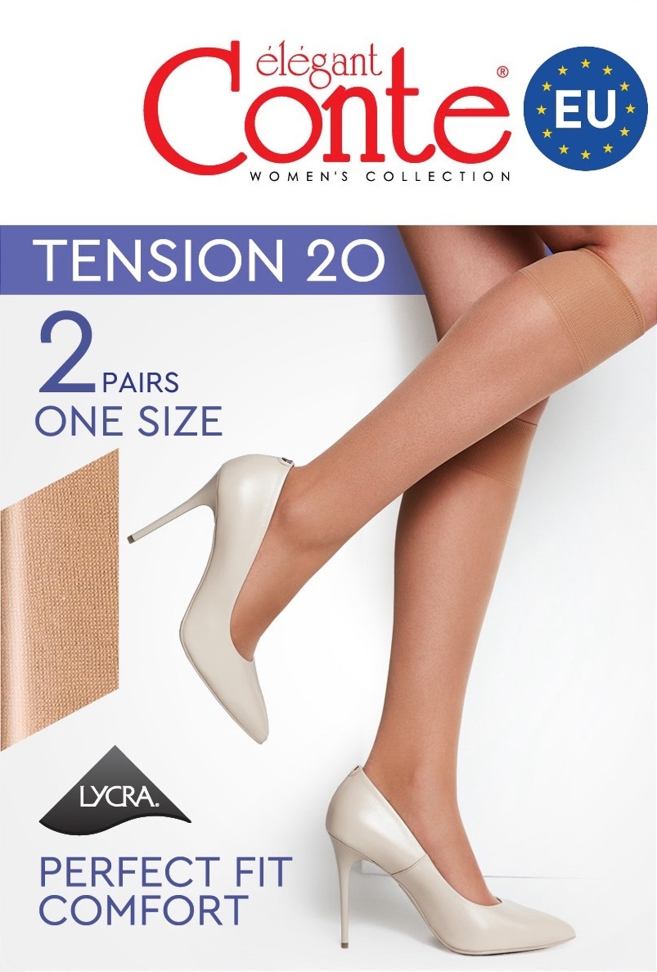 Гольфы женские Conte Elegant Tension 20 Den 23-25 р натуральные фото 1