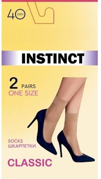 Шкарпетки жіночі Instinct In Classic 40 2 Пари one size чорніфото