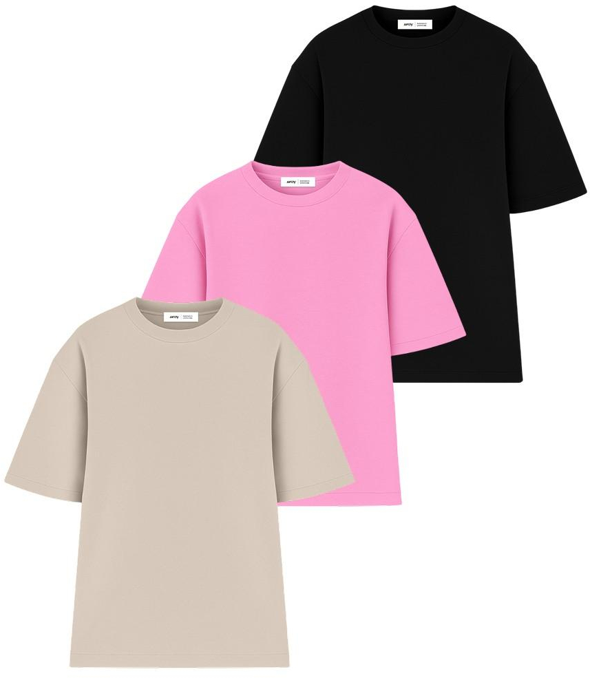 Набор футболок мужских хлопковых Ray Oversize U0104M-3PACK4 S/M 3шт разноцветных