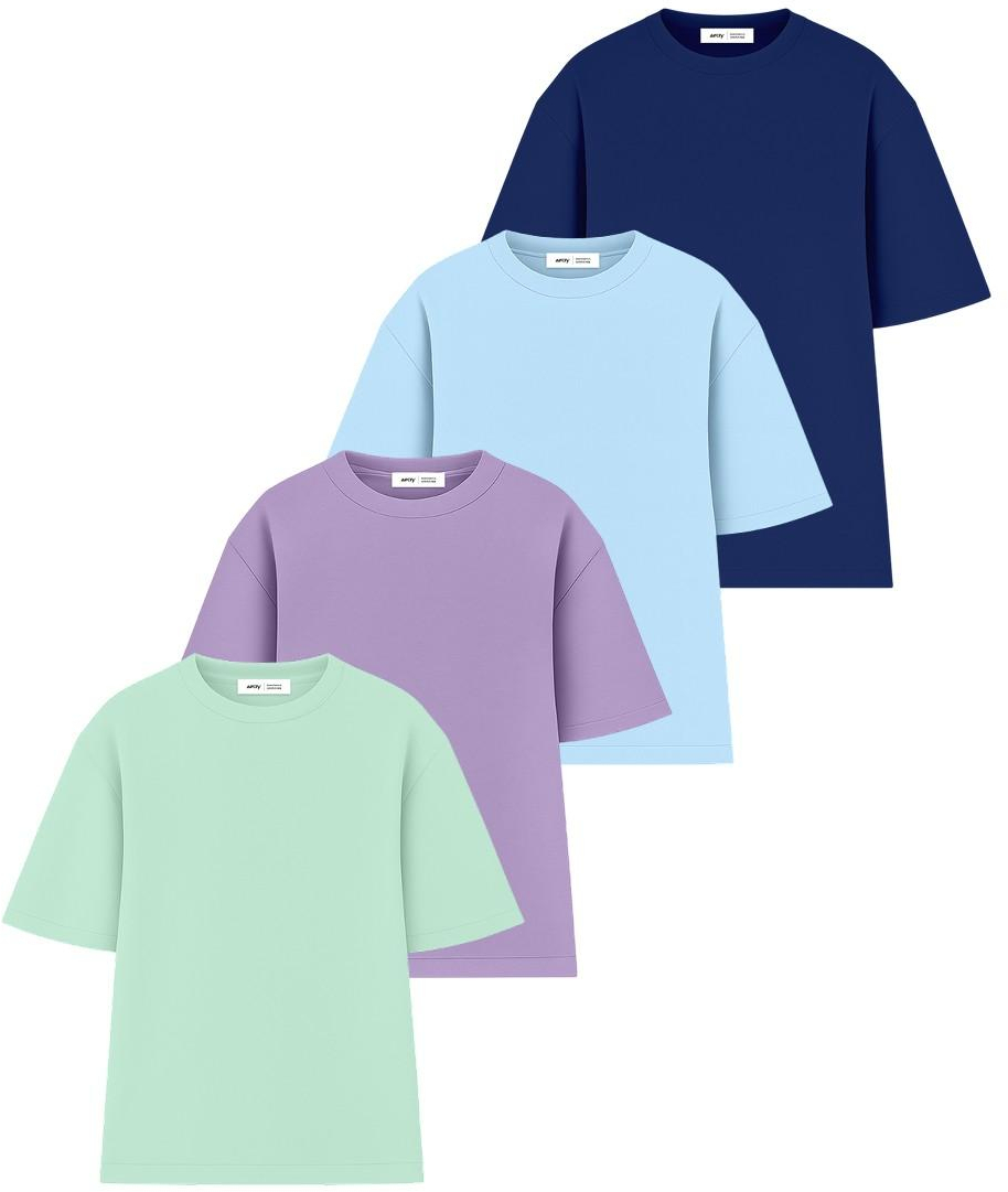 Набор футболок мужских хлопковых Ray Oversize U0104M-4PACK1 S/M 4шт разноцветных
