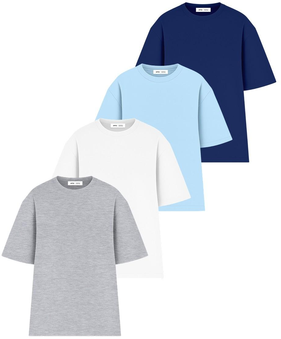 Набір футболок бавовняних чоловічих Ray Oversize U0104M-4PACK2 2XL/3XL 4шт різнокольорових